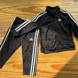 Adidas black track suit 2T jacket jogger set